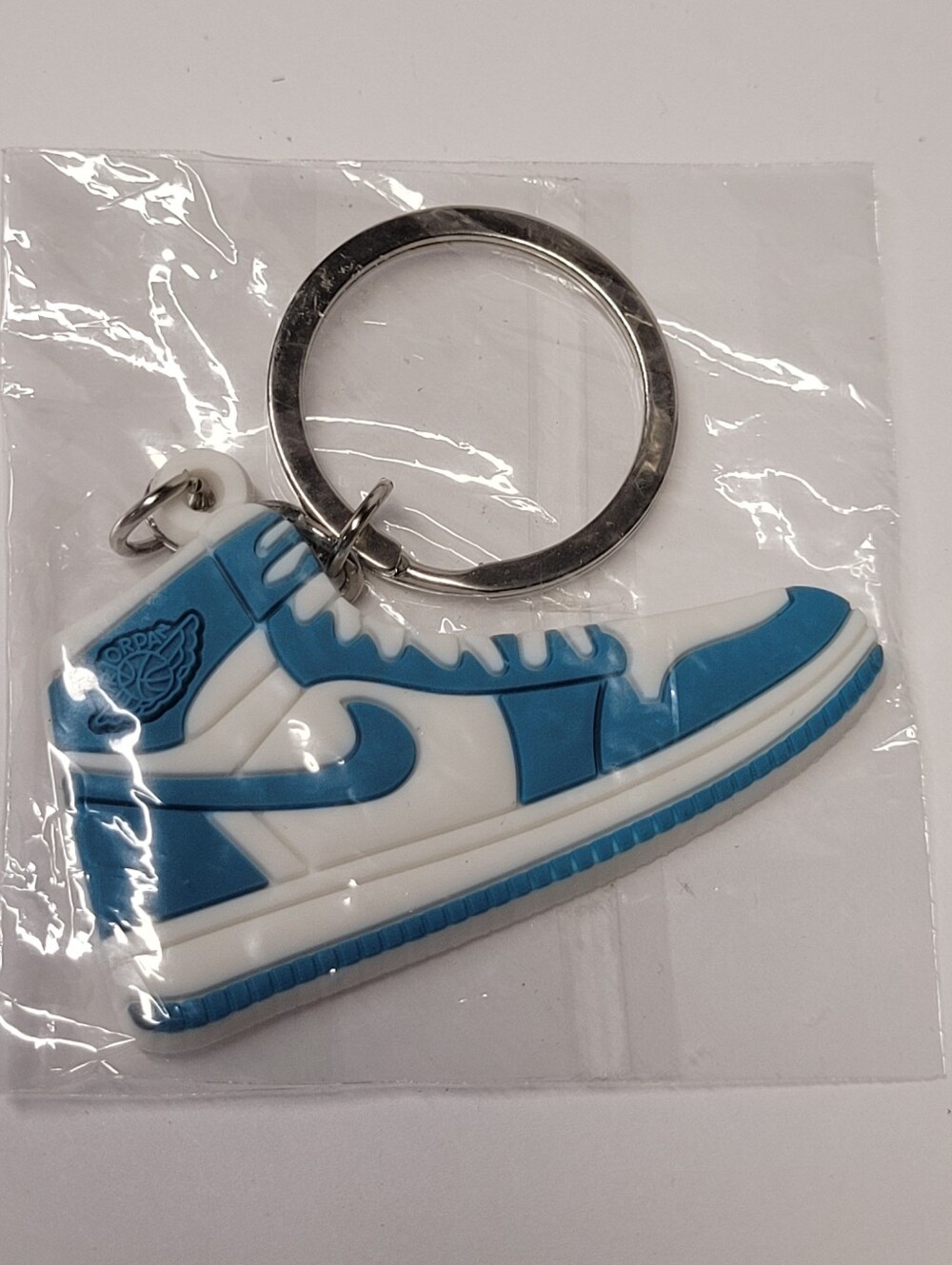 Mini Basketball Shoe Novelty Keychains - Blue/White